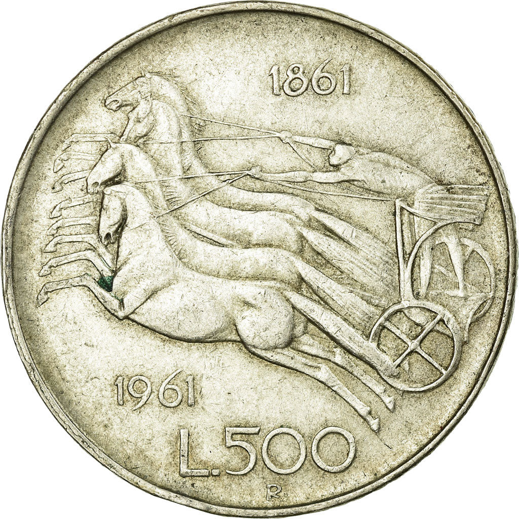 Coin, Italy, 500 Lire, 1961, Rome, EF(40-45), Silver, KM:99