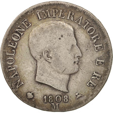 ITALIAN STATES, Napoleon I, 5 Lire, 1808, Milan, Silver, KM:10.1