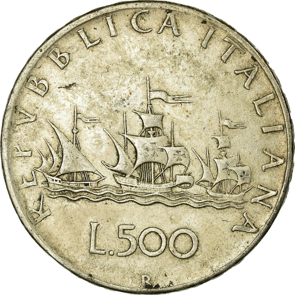 Coin, Italy, 500 Lire, 1959, Rome, EF(40-45), Silver, KM:98