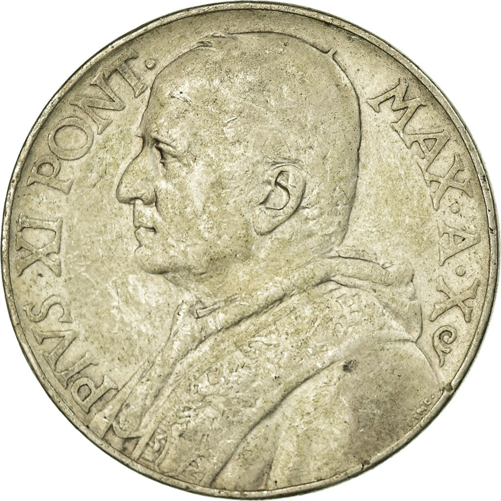 Coin, VATICAN CITY, Pius XI, 10 Lire, 1931, Rome, VF(30-35), Silver, KM:8