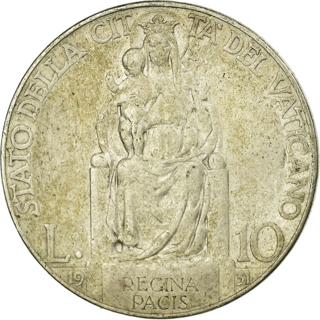 Coin, VATICAN CITY, Pius XI, 10 Lire, 1931, Rome, VF(30-35), Silver, KM:8