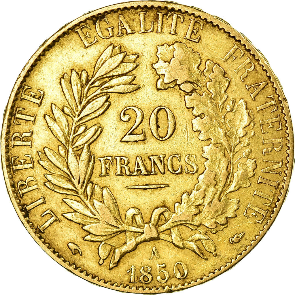 Coin, France, Cérès, 20 Francs, 1850, Paris, EF(40-45), Gold, KM:762