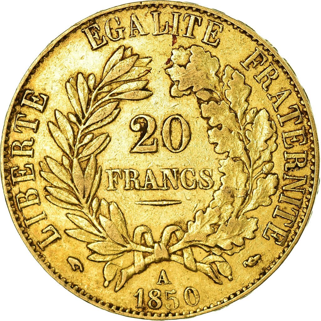 Coin, France, Cérès, 20 Francs, 1850, Paris, EF(40-45), Gold, KM:762