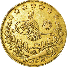 Coin, Turkey, Abdul Hamid II, 100 Kurush, 1906, Qustantiniyah, EF(40-45), Gold