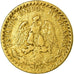 Moneda, México, 2 Pesos, 1919, Mexico City, BC+, Oro, KM:461