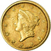 Coin, United States, Liberty Head Dollar, 1853, Philadelphia, AU(50-53), Gold