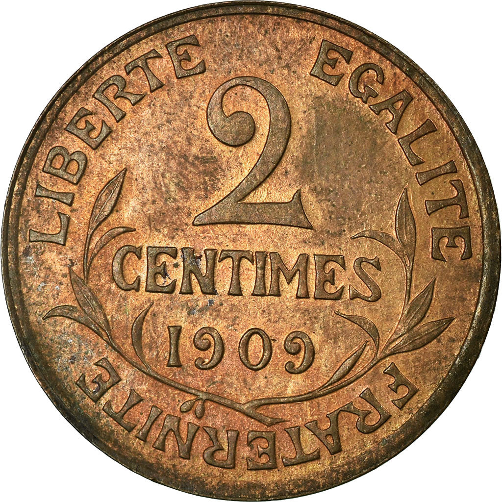 Monnaie, France, Dupuis, 2 Centimes, 1909, Paris, SUP, Bronze, Gadoury:107