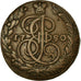Coin, Russia, Catherine II, 5 Kopeks, 1780, Ekaterinbourg, VF(30-35), Copper