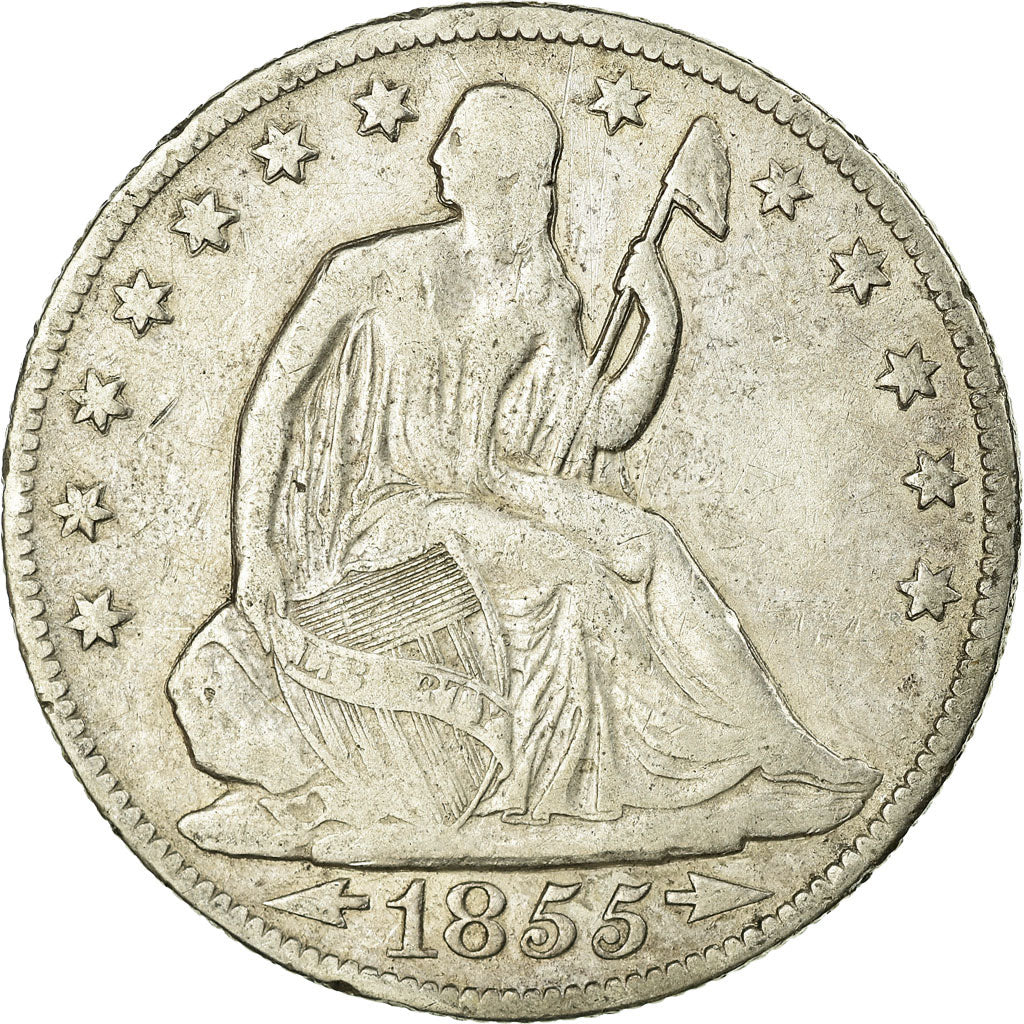 Moneda, Estados Unidos, Seated Liberty Half Dollar, Half Dollar, 1855, U.S.