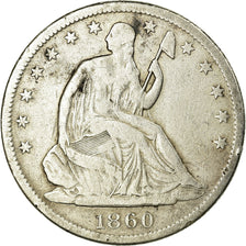 Coin, United States, Seated Liberty Half Dollar, 1860, San Francisco