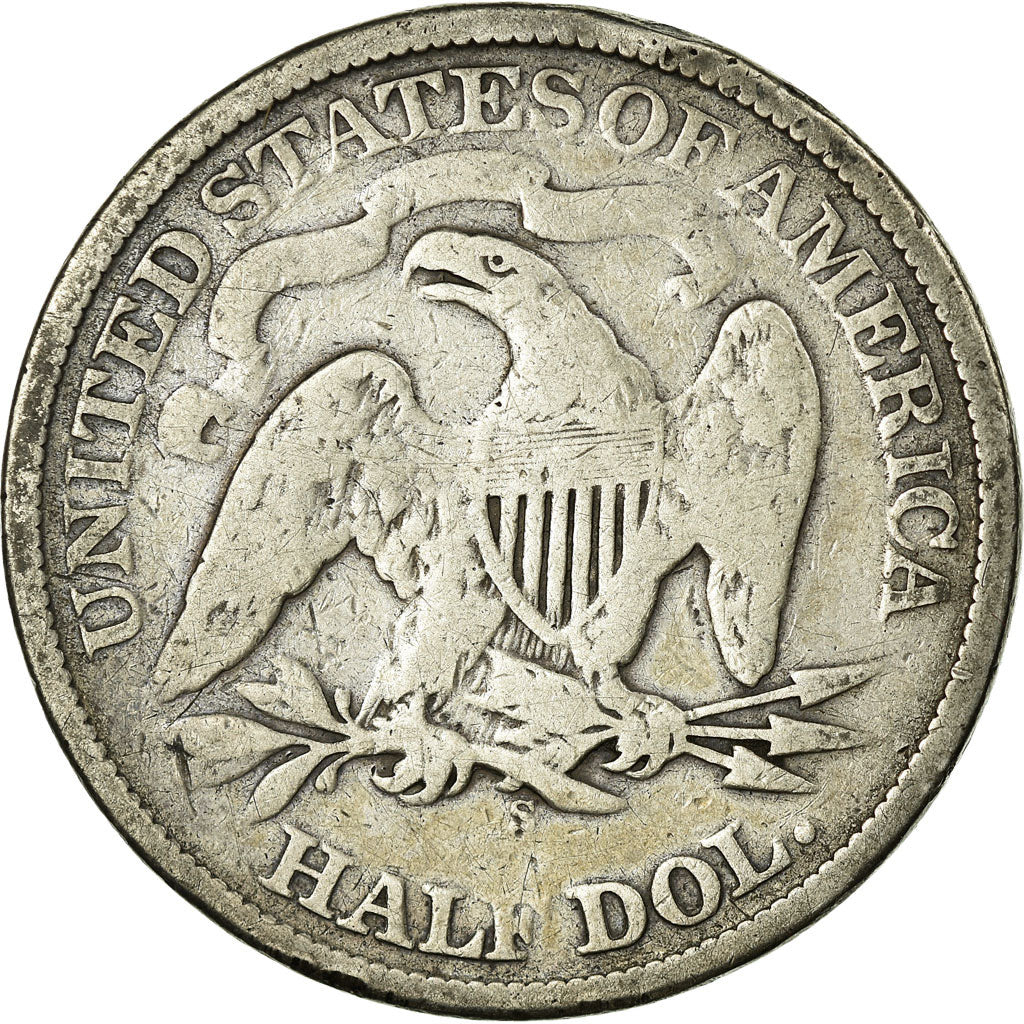 Coin, United States, Seated Liberty Half Dollar, Half Dollar, 1869, U.S. Mint