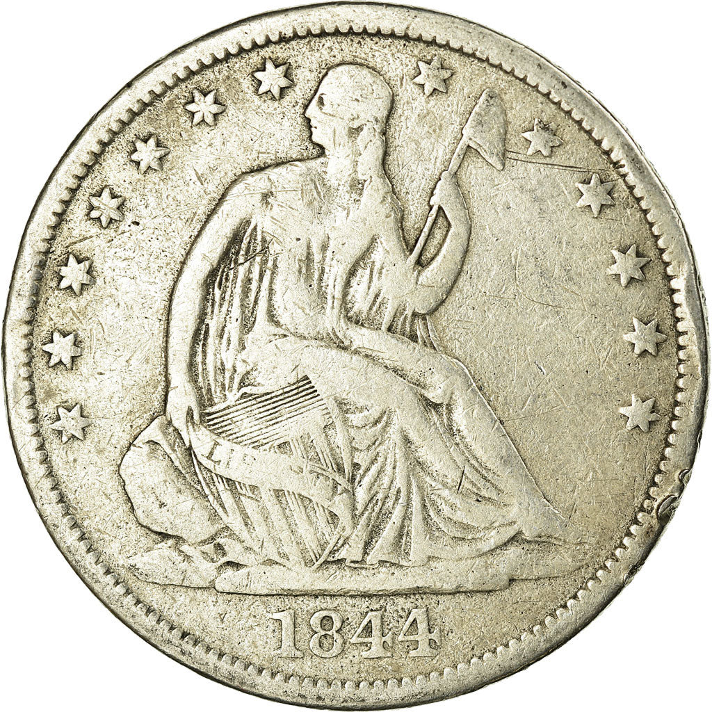Coin, United States, Seated Liberty Half Dollar, Half Dollar, 1844, U.S. Mint