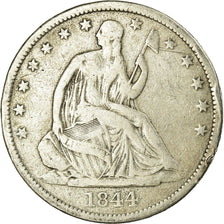 Coin, United States, Seated Liberty Half Dollar, Half Dollar, 1844, U.S. Mint