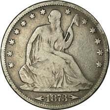 Coin, United States, Seated Liberty Half Dollar, Half Dollar, 1873, U.S. Mint