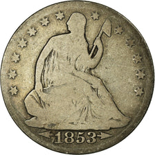 Coin, United States, Seated Liberty Half Dollar, Half Dollar, 1853, U.S. Mint