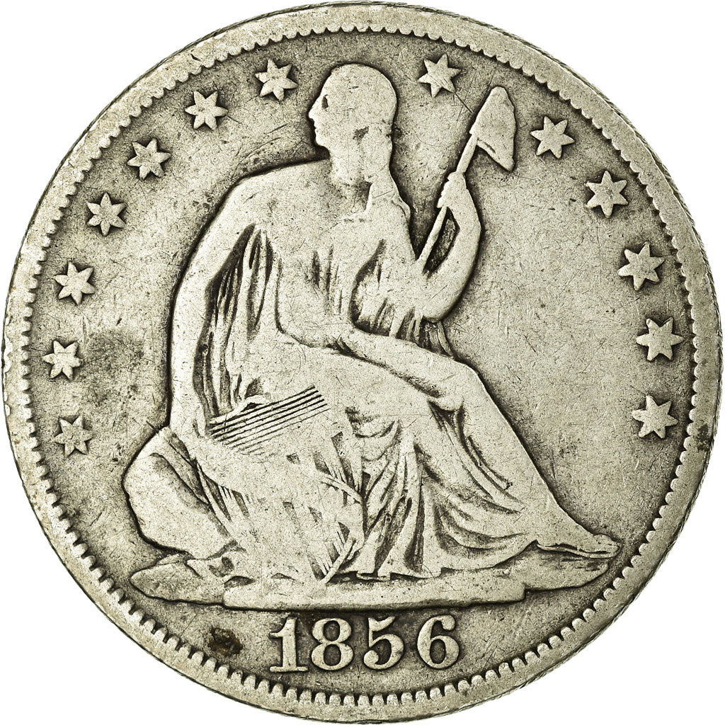 Coin, United States, Seated Liberty Half Dollar, Half Dollar, 1856, U.S. Mint