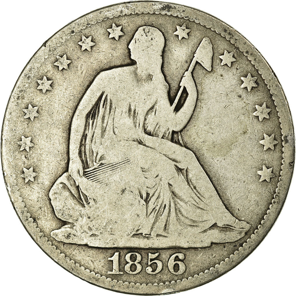 Coin, United States, Seated Liberty Half Dollar, Half Dollar, 1856, U.S. Mint