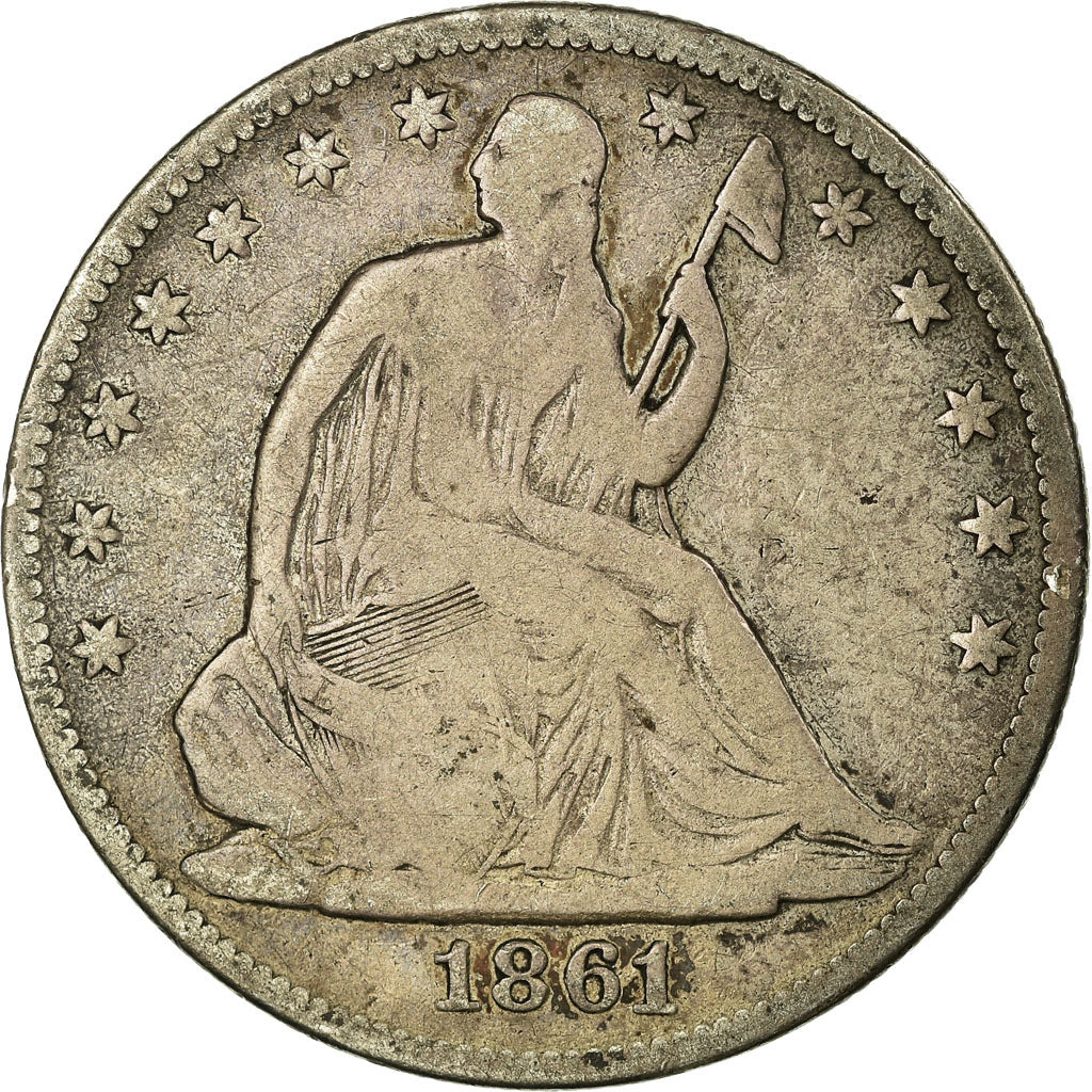 Moneda, Estados Unidos, Seated Liberty Half Dollar, Half Dollar, 1861, U.S.