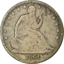 Moneda, Estados Unidos, Seated Liberty Half Dollar, Half Dollar, 1861, U.S.