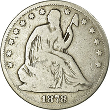 Coin, United States, Seated Liberty Half Dollar, Half Dollar, 1878, U.S. Mint