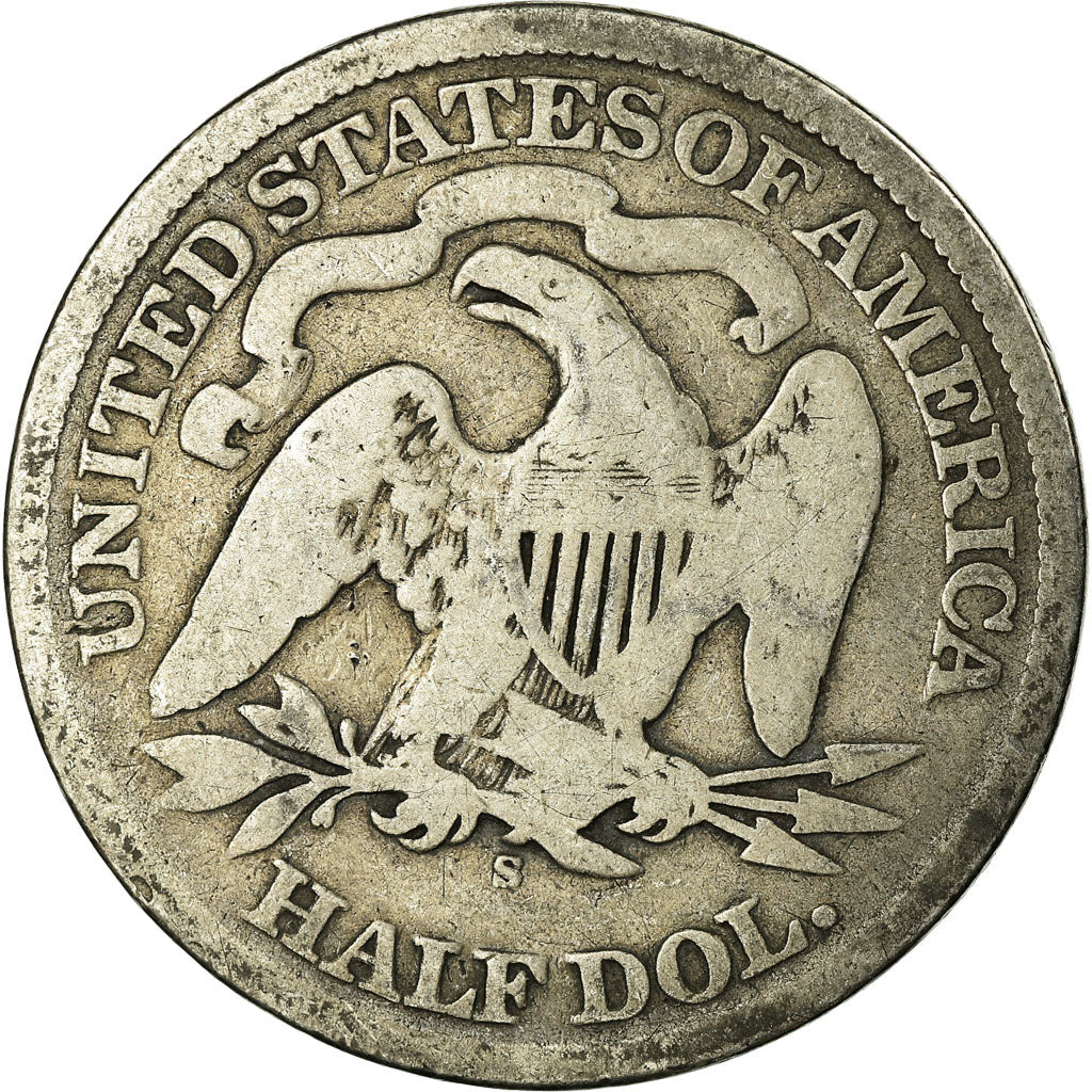 Coin, United States, Seated Liberty Half Dollar, Half Dollar, 1868, U.S. Mint