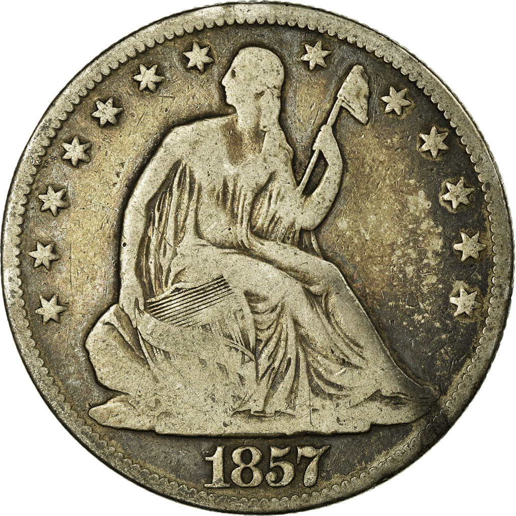 Monnaie, États-Unis, Seated Liberty Half Dollar, Half Dollar, 1857, U.S. Mint
