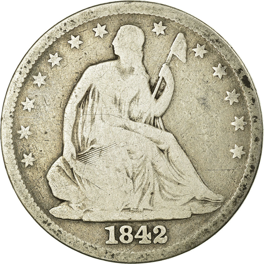 Coin, United States, Seated Liberty Half Dollar, Half Dollar, 1842, U.S. Mint