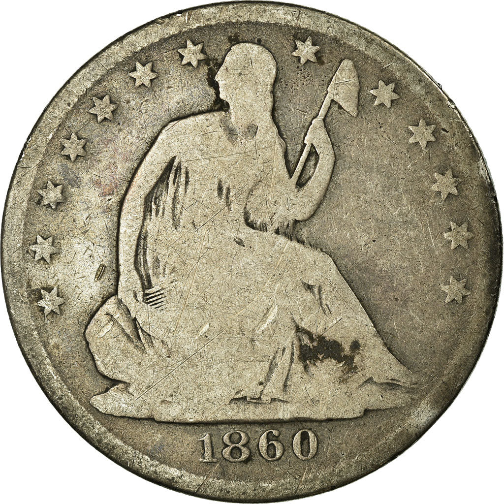 Coin, United States, Seated Liberty Half Dollar, Half Dollar, 1860, U.S. Mint