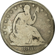 Coin, United States, Seated Liberty Half Dollar, Half Dollar, 1860, U.S. Mint