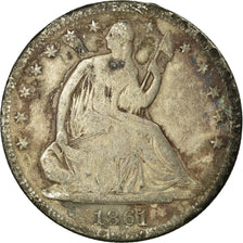 Coin, United States, Seated Liberty Half Dollar, Half Dollar, 1861, U.S. Mint