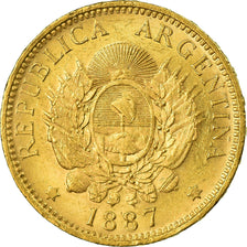 Moneda, Argentina, 5 Pesos, Argentino, 1887, EBC, Oro, KM:31