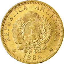 Moneta, Argentina, 5 Pesos, Argentino, 1884, BB, Oro, KM:31