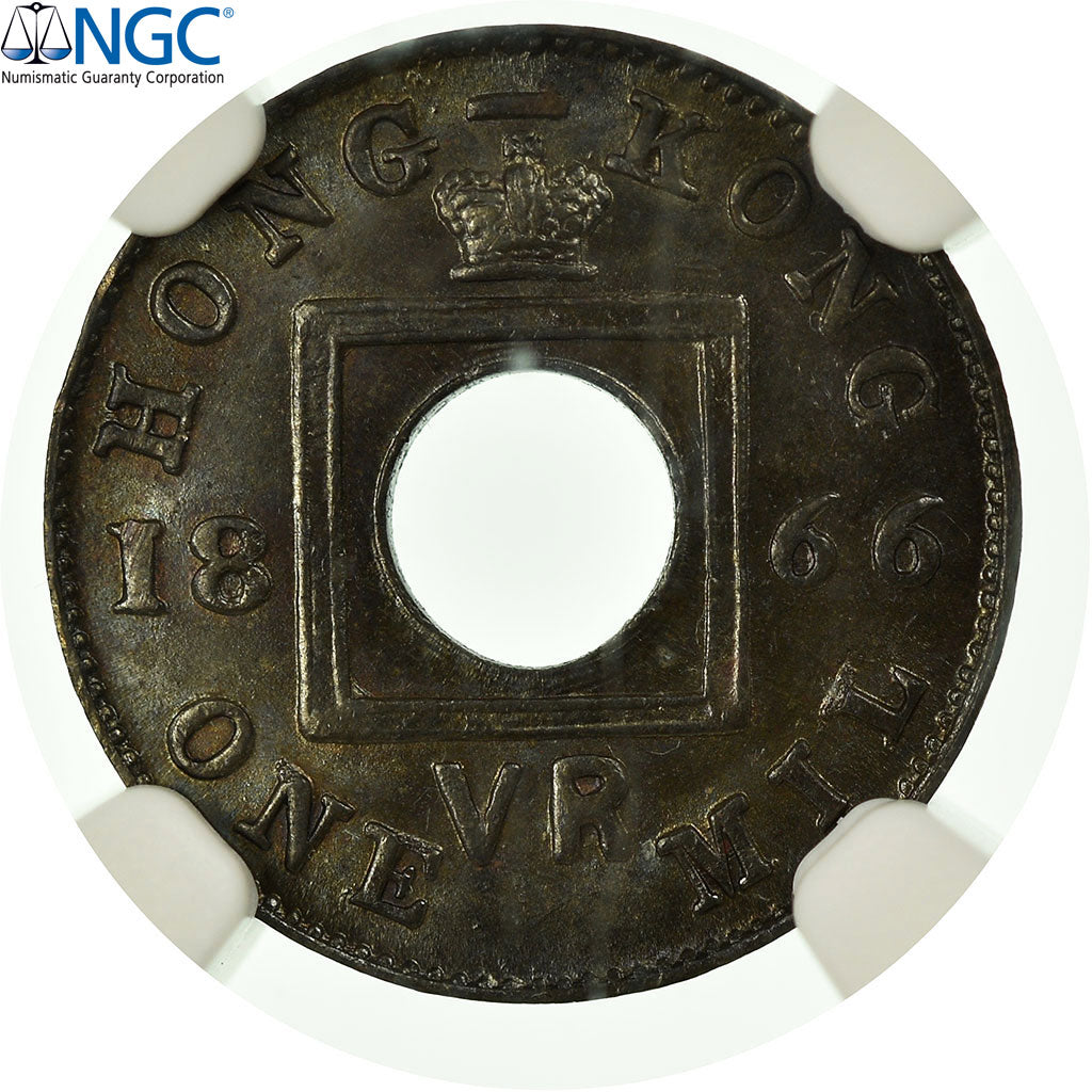 Münze, Hong Kong, Victoria, Mil, 1866, NGC, MS64BN, UNZ+, Bronze, KM:3, graded