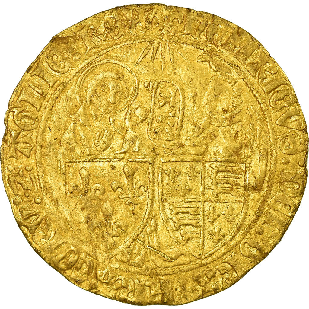 Moneda, Francia, Henri VI, Salut d'or, 1423, Saint Lô, MBC, Oro, Duplessy:443A