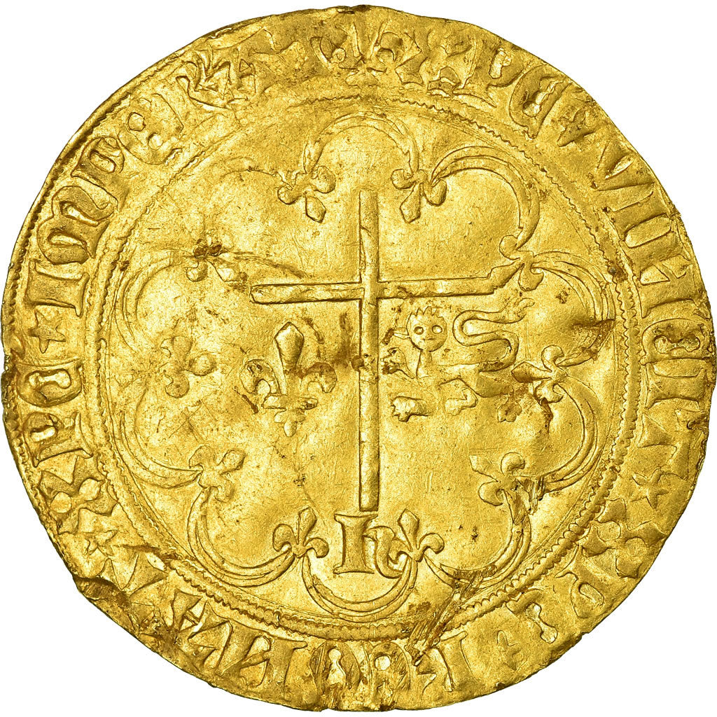 Moneda, Francia, Henri VI, Salut d'or, 1423, Saint Lô, MBC, Oro, Duplessy:443A