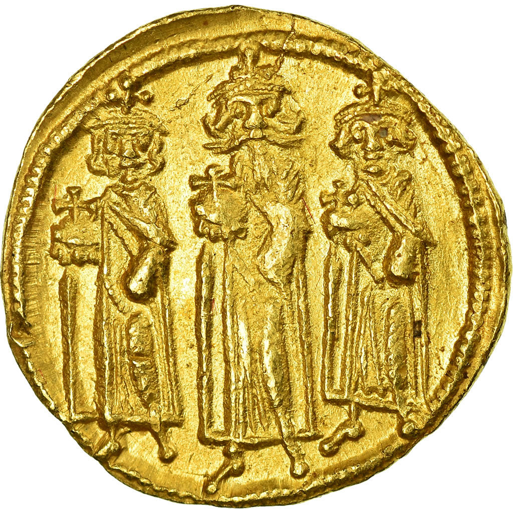 Coin, Heraclius, Constantine, Solidus, 637-638, Constantinople, AU(55-58), Gold