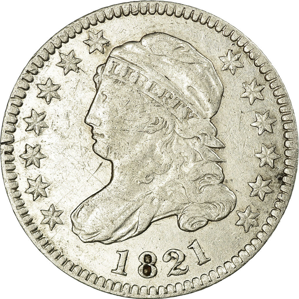 Coin, United States, Liberty Cap Dime, Dime, 1821, U.S. Mint, Philadelphia
