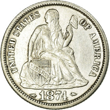 Münze, Vereinigte Staaten, Seated Liberty Dime, Dime, 1874, U.S. Mint