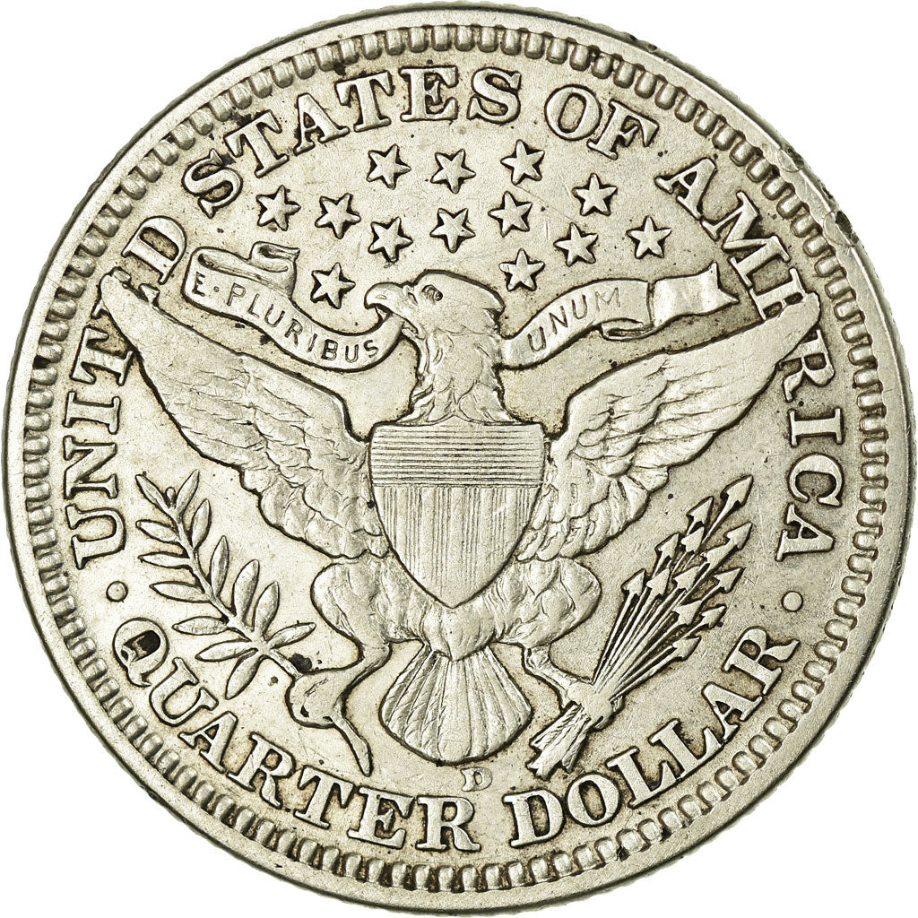 Coin, United States, Barber Quarter, Quarter, 1916, U.S. Mint, Denver