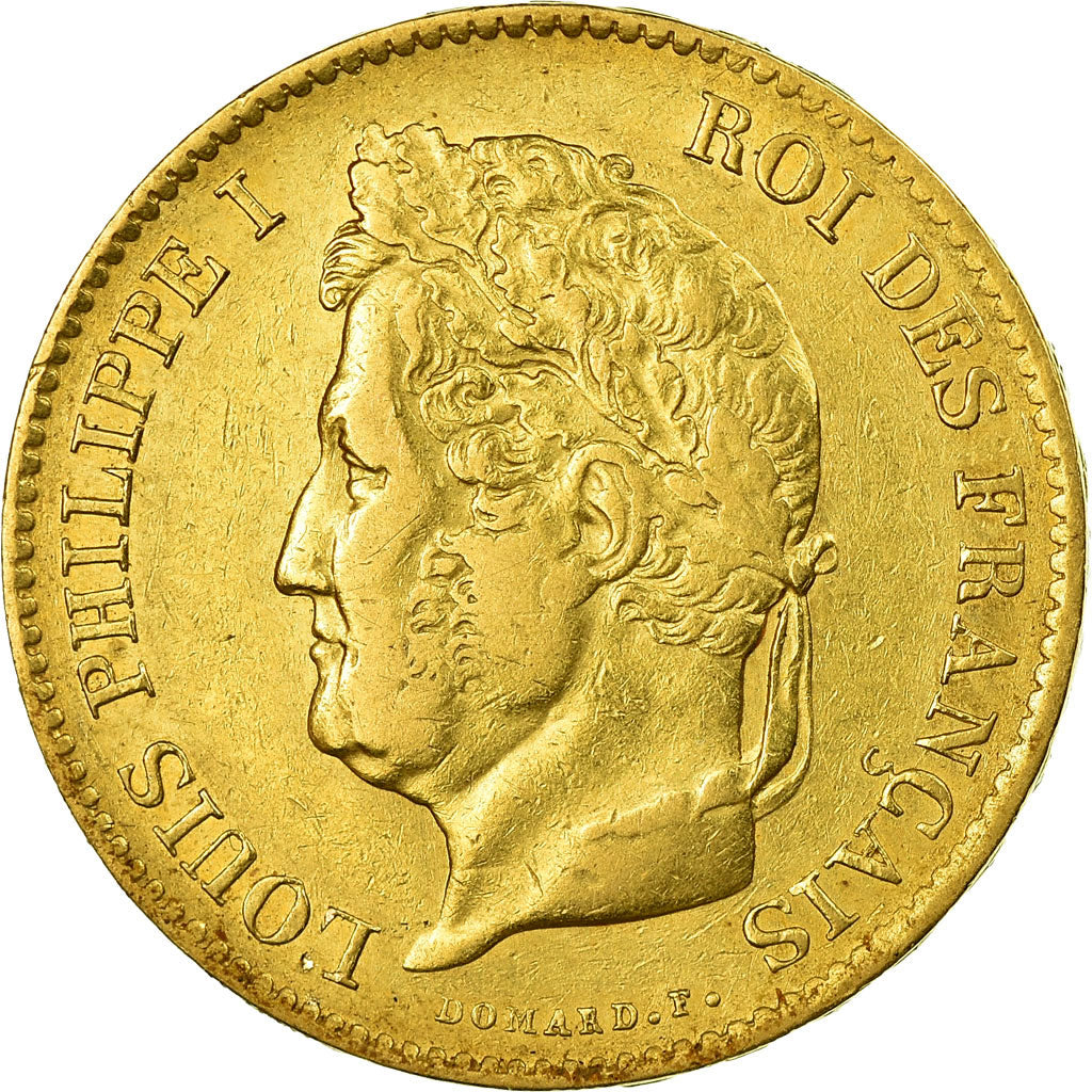 Moeda, França, Louis-Philippe, 40 Francs, 1836, Paris, EF(40-45), Dourado