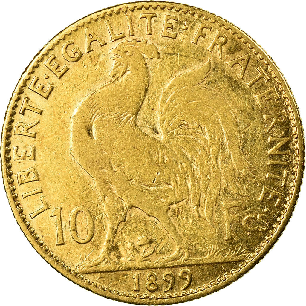 Munten, Frankrijk, Marianne, 10 Francs, 1899, Paris, FR+, Goud, KM:846