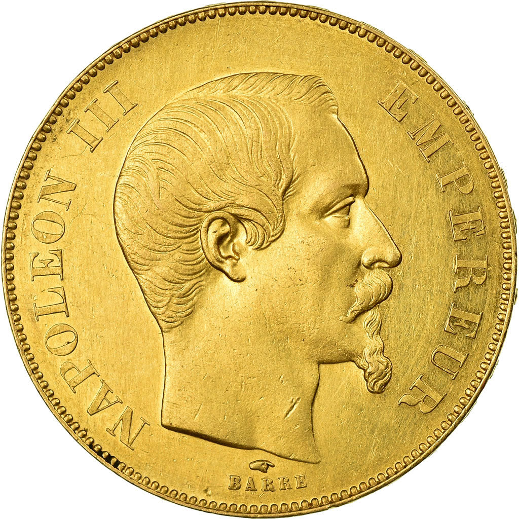 Coin, France, Napoleon III, 50 Francs, 1857, Paris, AU(55-58), Gold