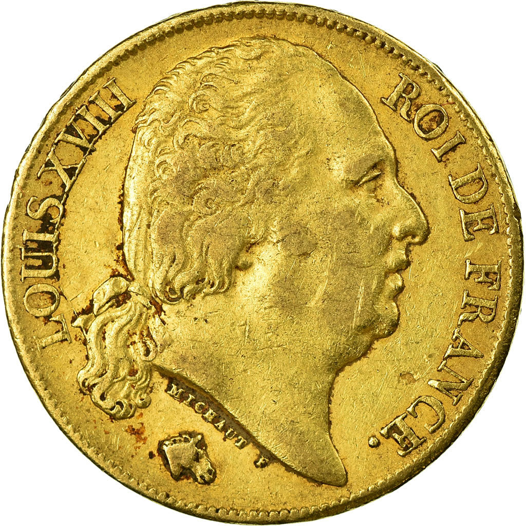 Moneta, Francia, Louis XVIII, Louis XVIII, 20 Francs, 1819, Paris, BB, Oro