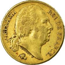Moneta, Francia, Louis XVIII, Louis XVIII, 20 Francs, 1819, Paris, BB, Oro