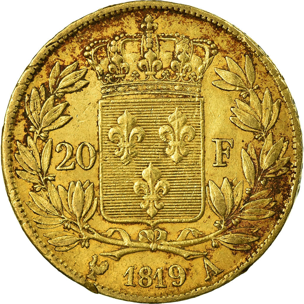 Moneta, Francia, Louis XVIII, Louis XVIII, 20 Francs, 1819, Paris, BB, Oro