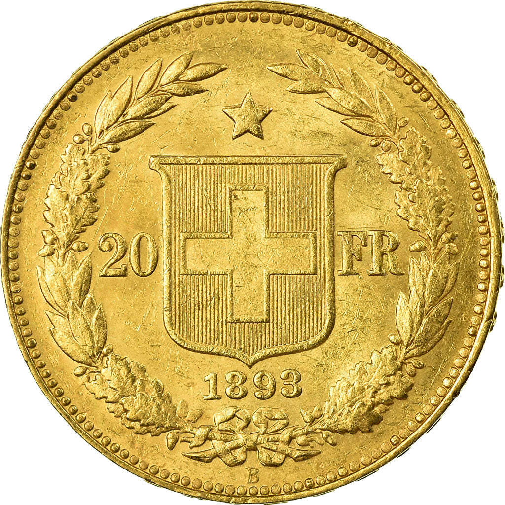 Moneda, Suiza, 20 Francs, 1893, Bern, EBC, Oro, KM:31.3