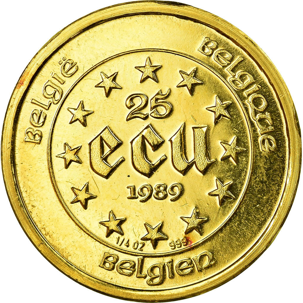 Monnaie, Belgique, Diocletian, 25 Ecu, 1989, Bruxelles, FDC, Or, KM:173