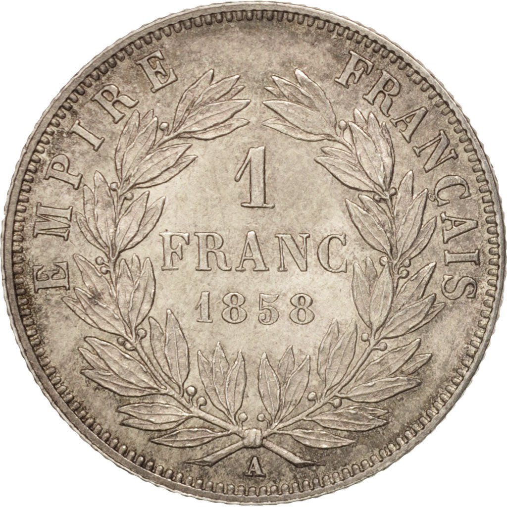 France, Napoleon III, Franc, 1858, Paris, Silver, KM:779.1
