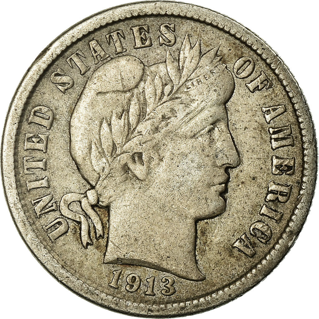 Moneda, Estados Unidos, Barber Dime, Dime, 1913, U.S. Mint, Philadelphia, BC+