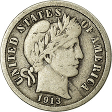 Coin, United States, Barber Dime, Dime, 1913, U.S. Mint, Philadelphia